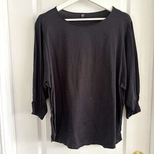 Black Uniqlo Long Sleeve Blouse - Medium